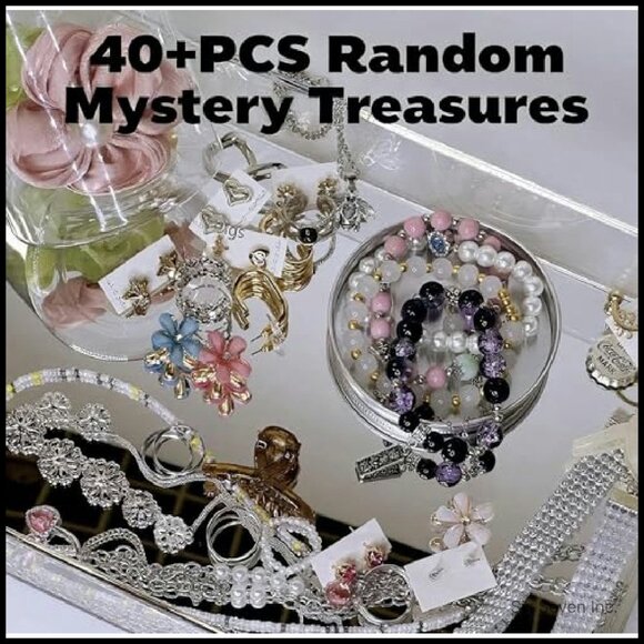 Mystery Jewelry Jar Set Gothic Boho Punk Mixed Necklaces Earrings Rings - Picture 3 of 8